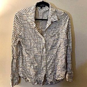 Velvet Heart Blue/White Button Up Top